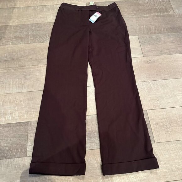 SIGRID OLSEN WOMENS SIZE 8 MAHOGANY DRESS PANTS MODERNIST NEW - Picture 1 of 9